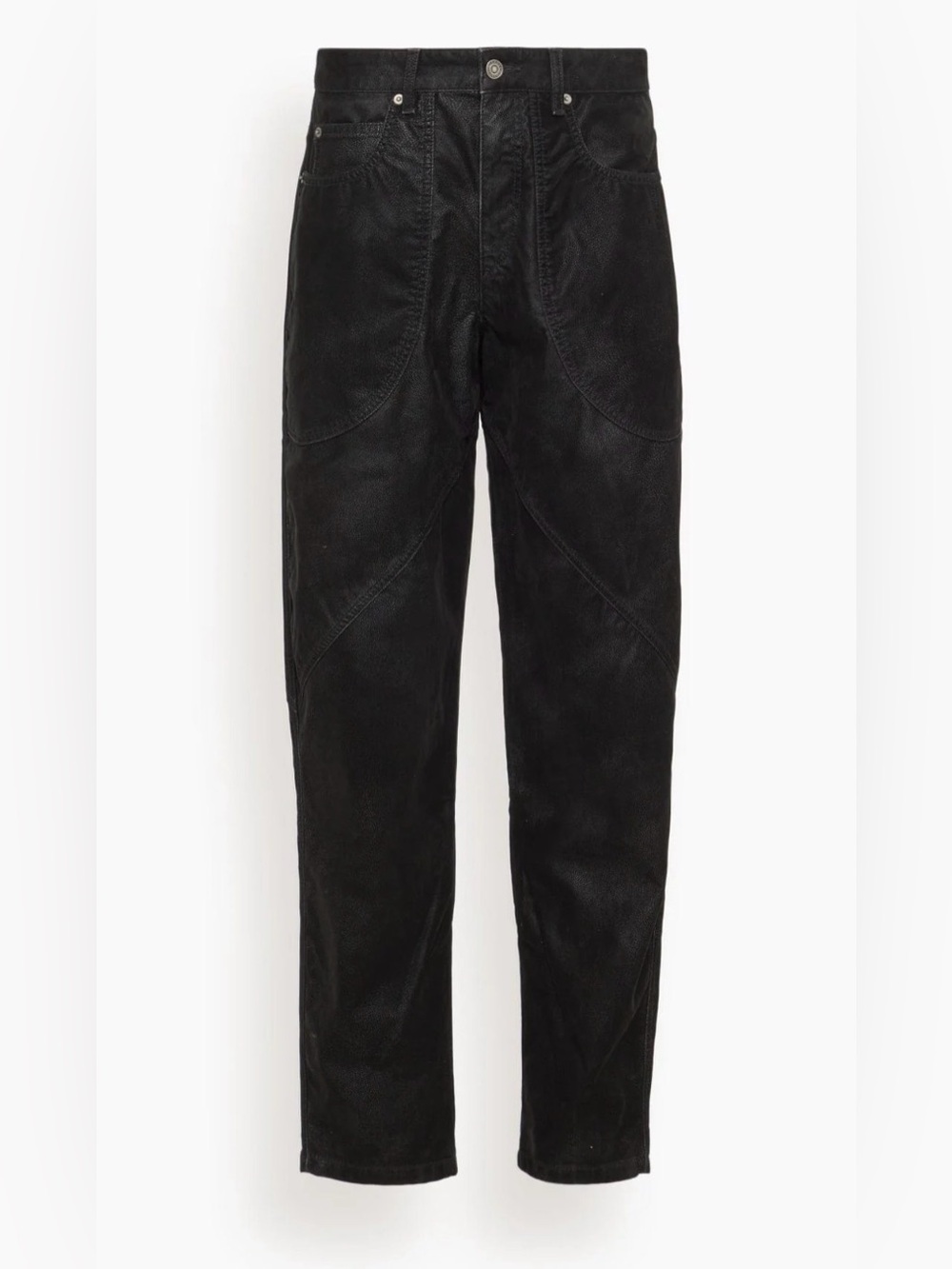 NWT Isabel Marant Etoile Kelvina Pants Black Faux Leather Trousers 38 US 6 med - Picture 1 of 13